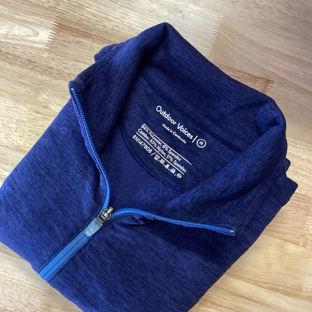 EUC Mens Outdoor Voices‎ 1/4 Zip Pullover- Blue- Medium